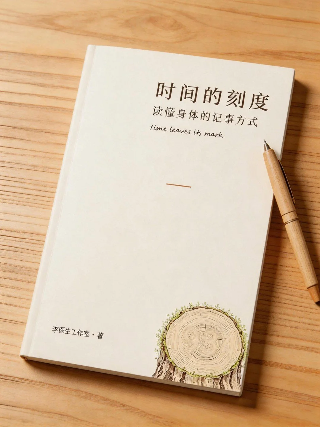 《时间的刻度》· 健康抗衰管理手册 · 实物效果图（B5 竖版，封面与内页展开）
