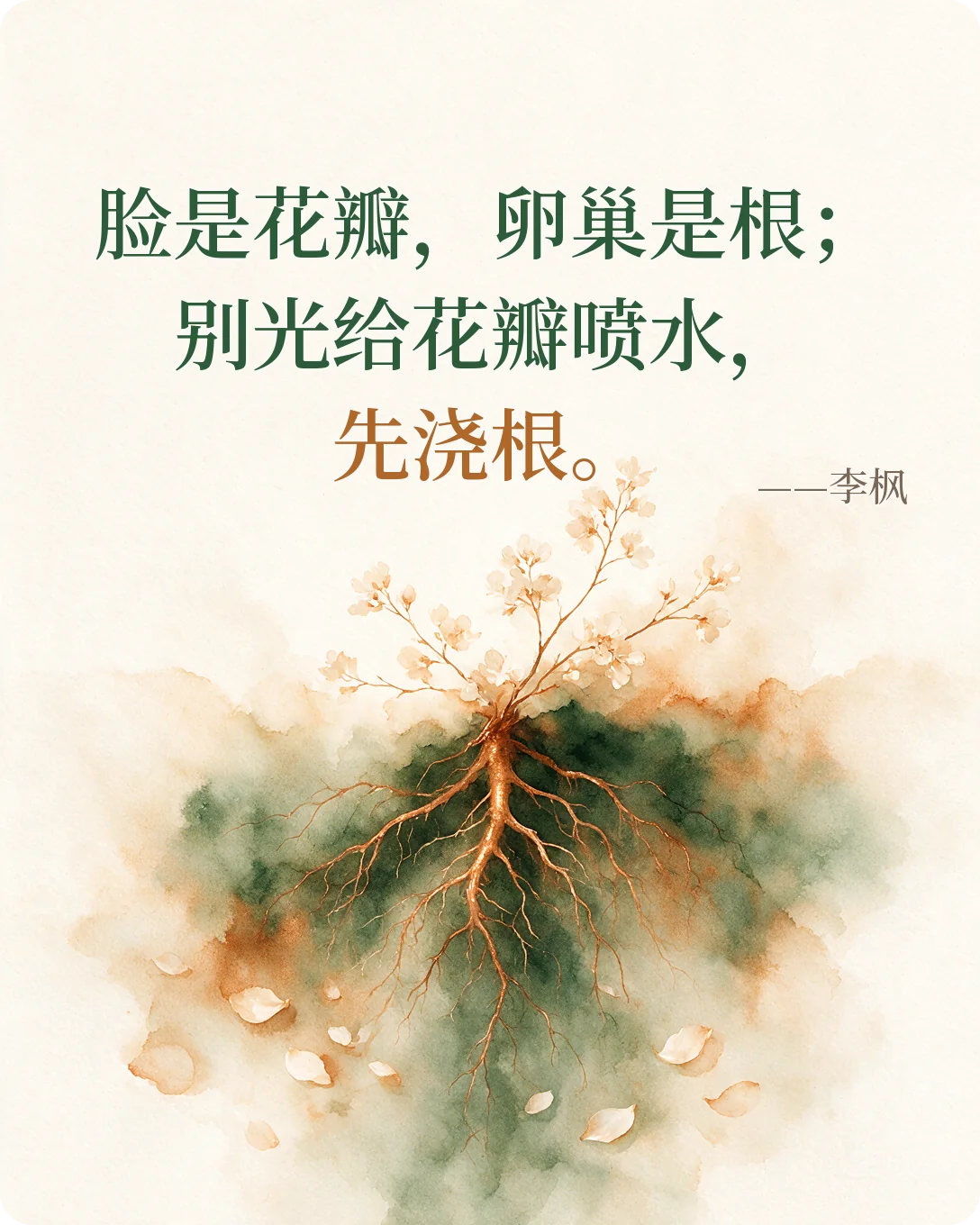 脸是花瓣，卵巢是根；别光给花瓣喷水，先浇根。